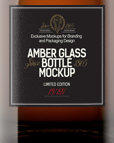 Amber Glass Bottle Mockup