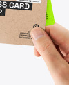 Kraft Business Cards in Hands Mockup