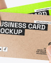 Kraft Business Cards in Hands Mockup