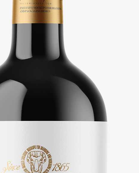 Dark Glass Wine Bottle Mockup