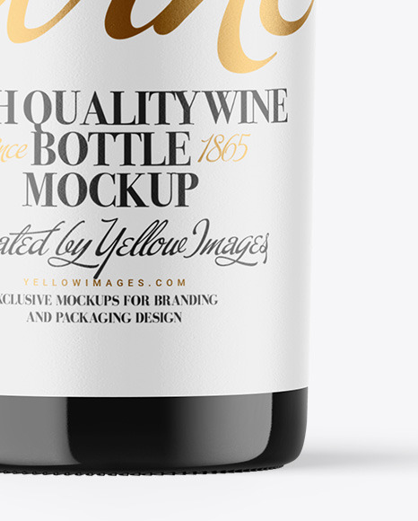 Dark Glass Wine Bottle Mockup