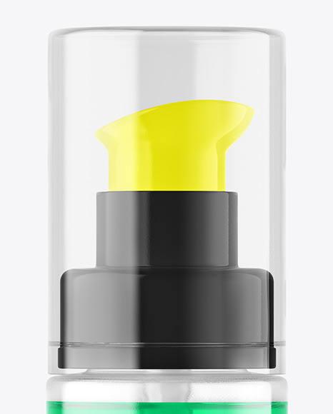 Color Liquid Cosmetic Bottle with Pump Mockup