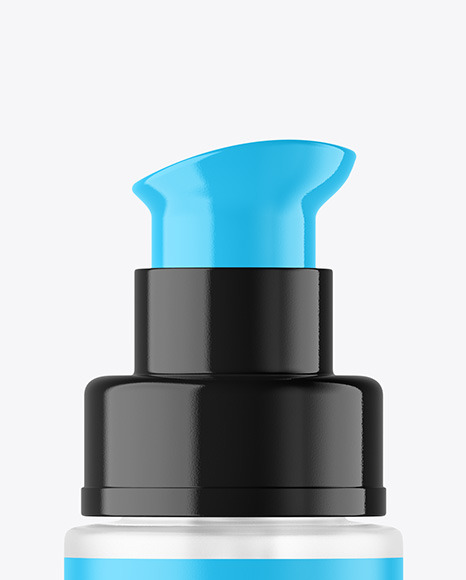 Frosted Glass Cosmetic Bottle with Pump Mockup Frosted Glass Cosmetic Bottle with Pump Mockup