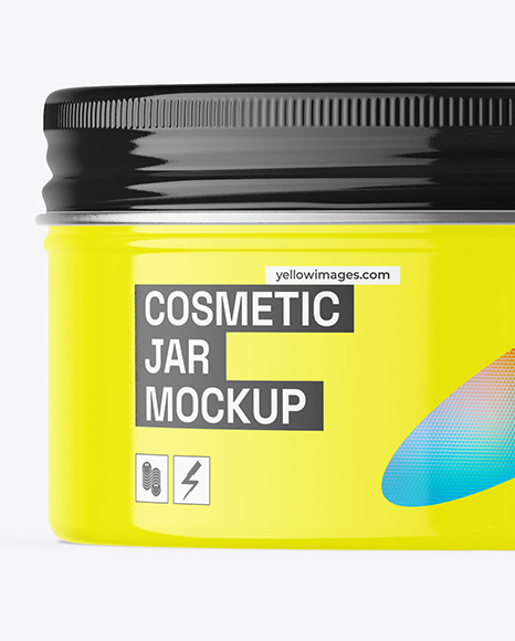 Glossy Cosmetic Jar Mockup