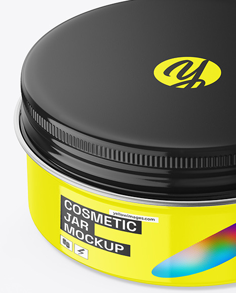 Glossy Cosmetic Jar Mockup