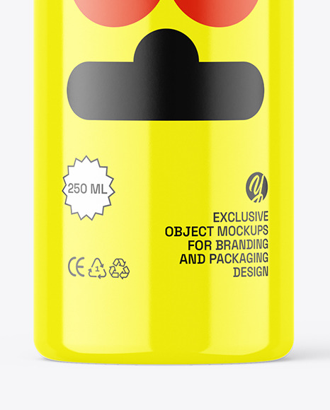 Glossy Plastic Bottle Mockup