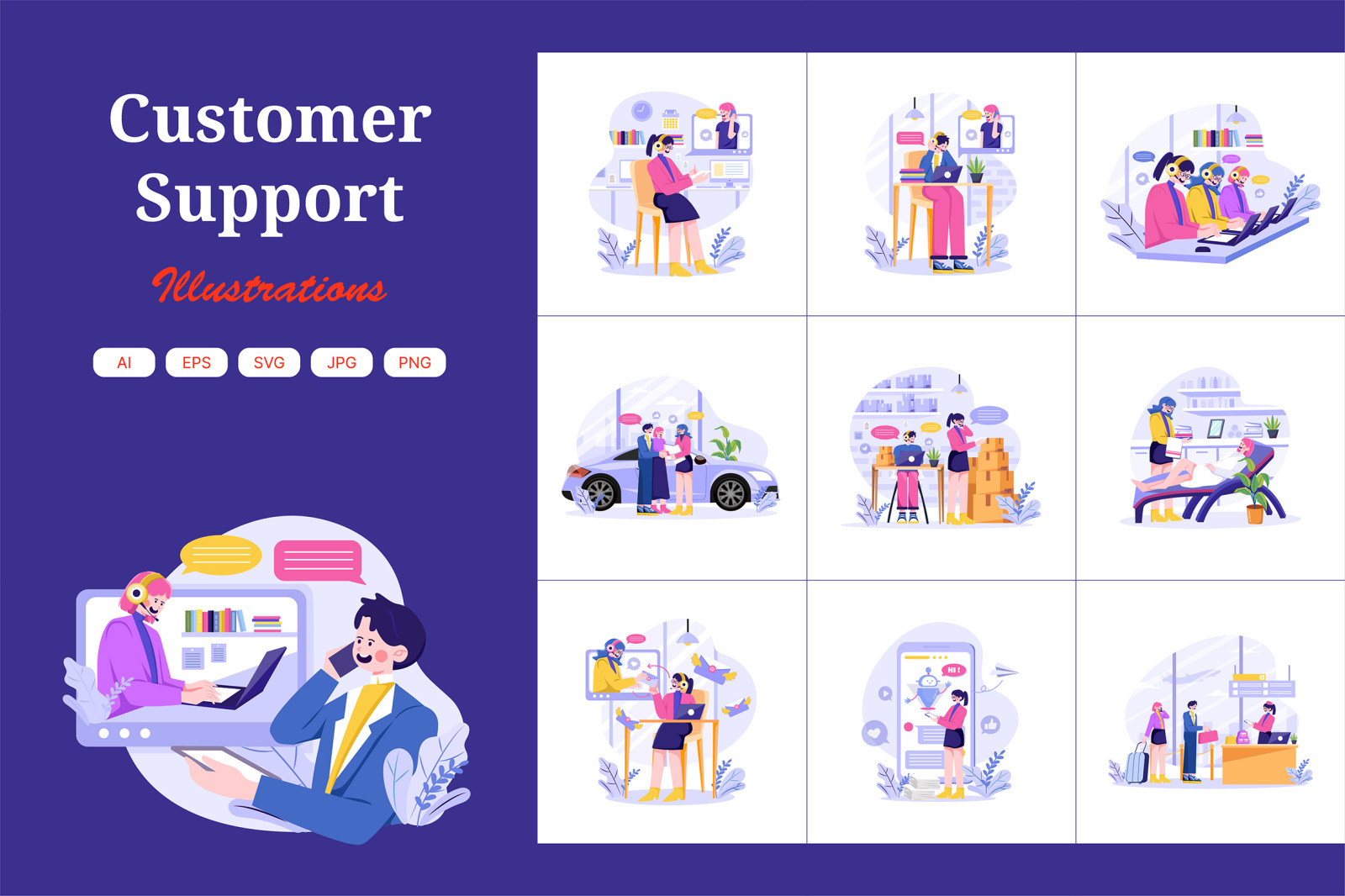 M632_Customer Support Illustration Pack