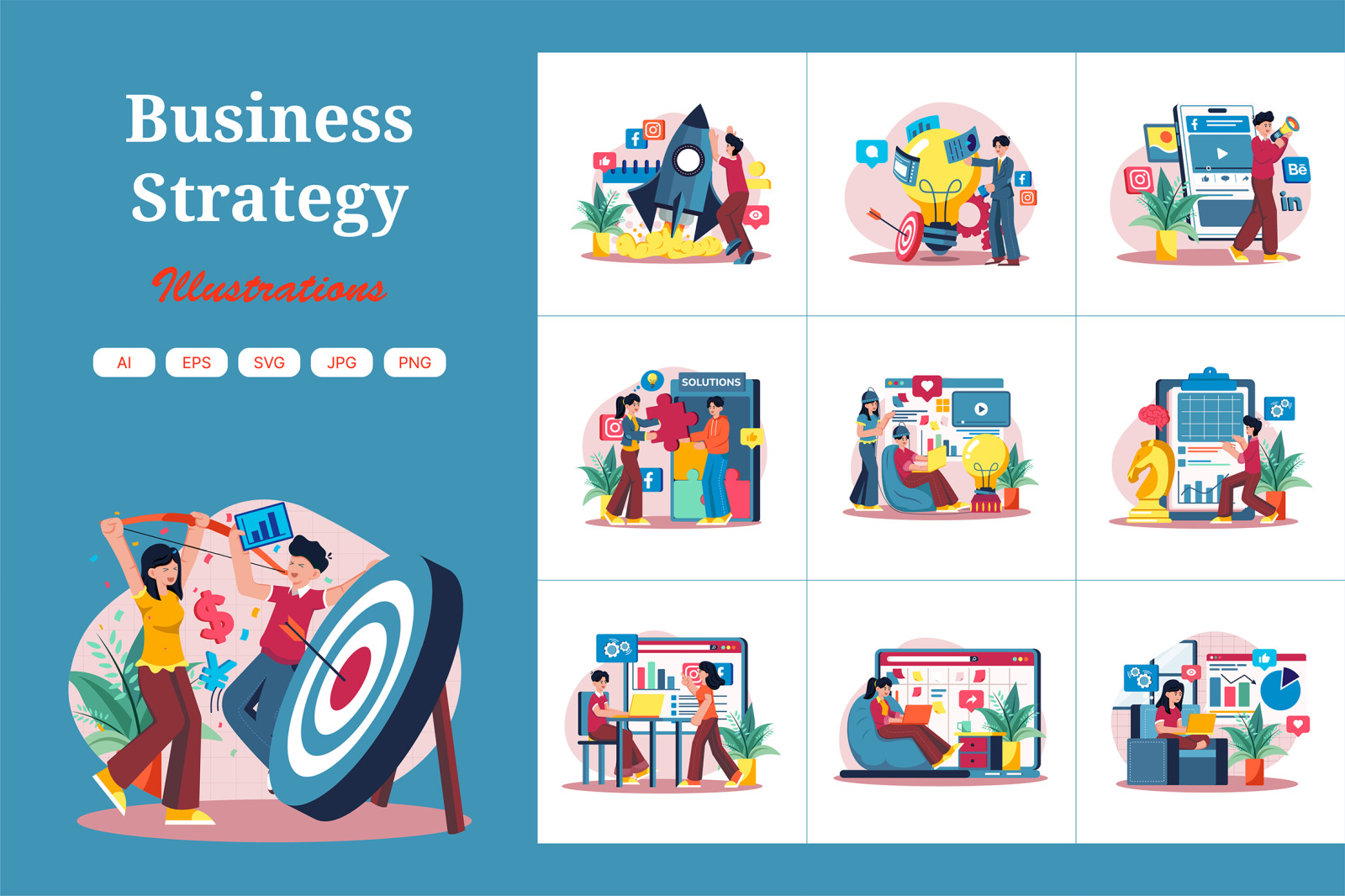 M666_Business Strategy Illustration Pack M666_Business Strategy Illustration Pack