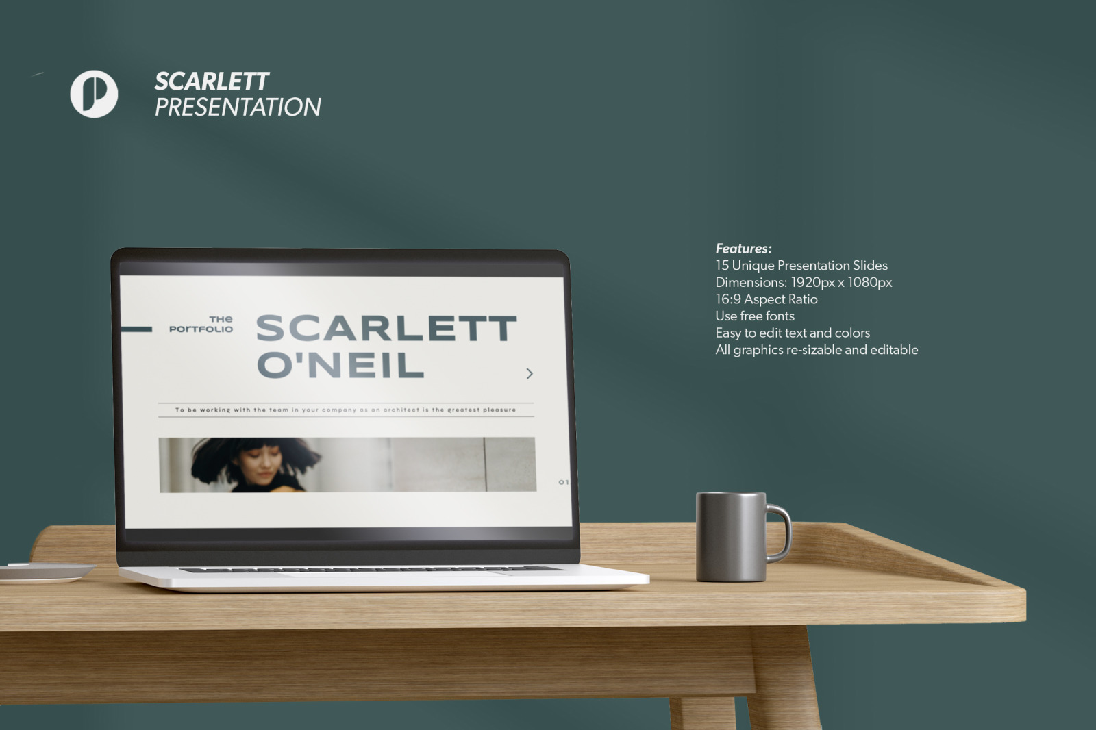 Scarlett – Emerald White Minimalist Personal Portfolio Presentation