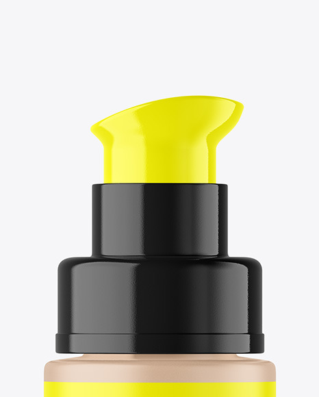 Frosted Glass Cosmetic Bottle with Pump Mockup