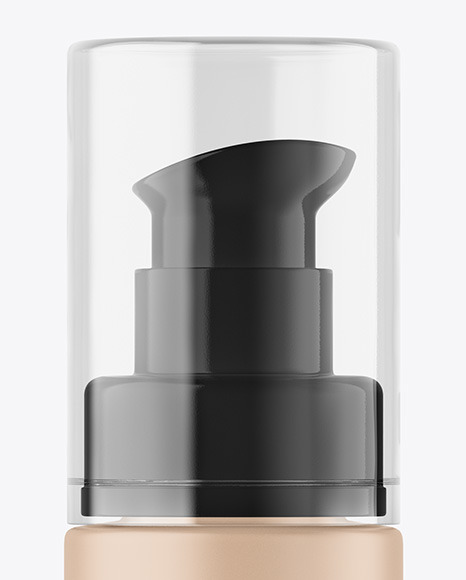 Frosted Glass Cosmetic Bottle with Pump Mockup