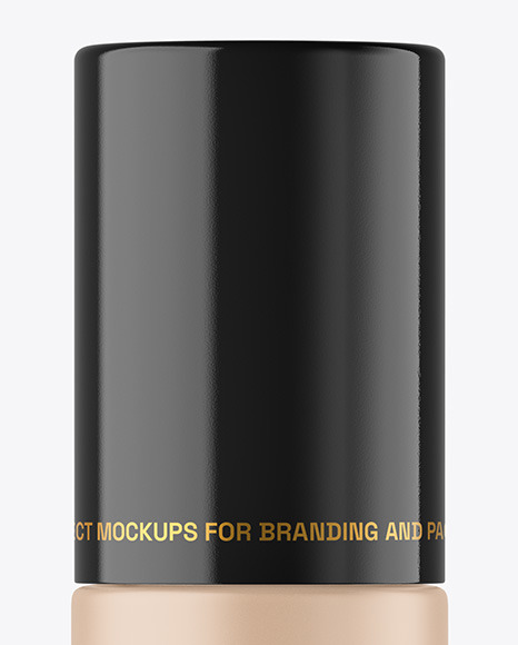 Frosted Glass Cosmetic Bottle with Pump Mockup