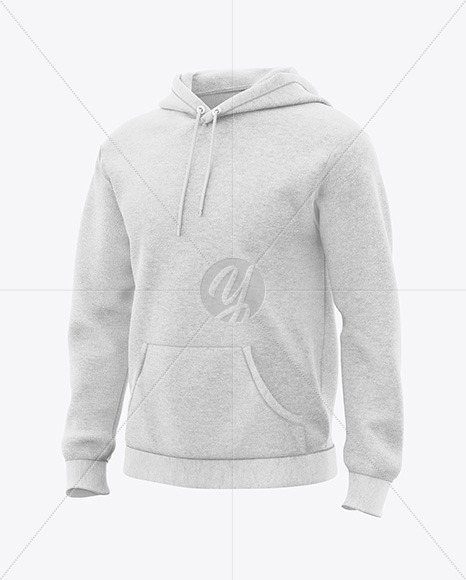 Melange Men&#039;s Hoodie Mockup - Half Side View