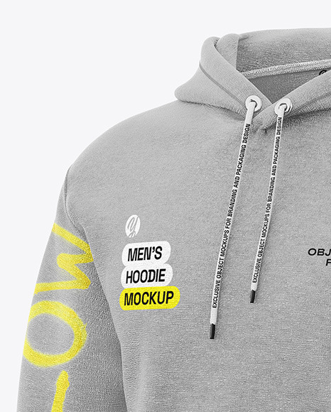 Melange Men&#039;s Hoodie Mockup - Half Side View