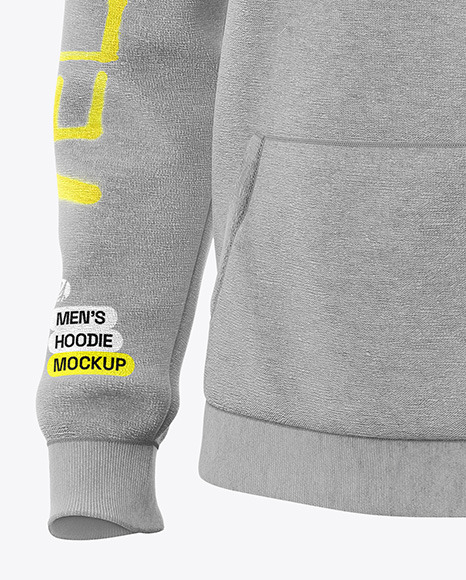 Melange Men's Hoodie Mockup - Half Side View