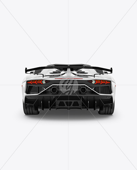 Sport Car Mockup - Back View