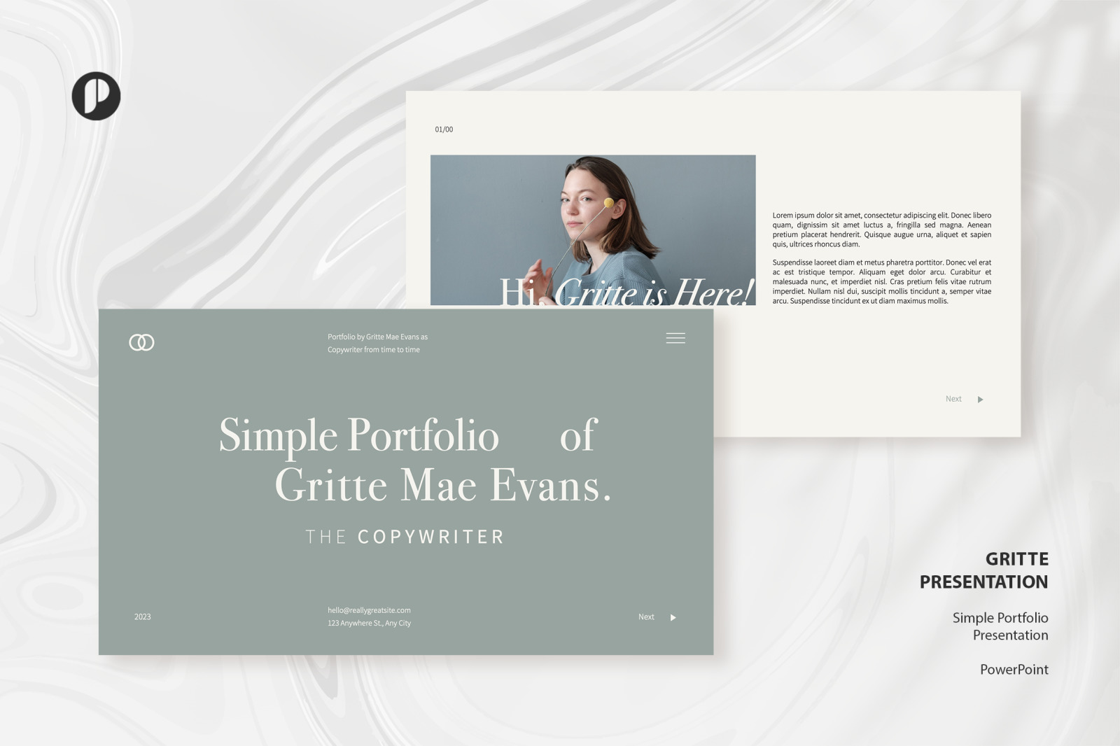 Gritte – White Grey Simple Portfolio Presentation Template Gritte – White Grey Simple Portfolio Presentation Template
