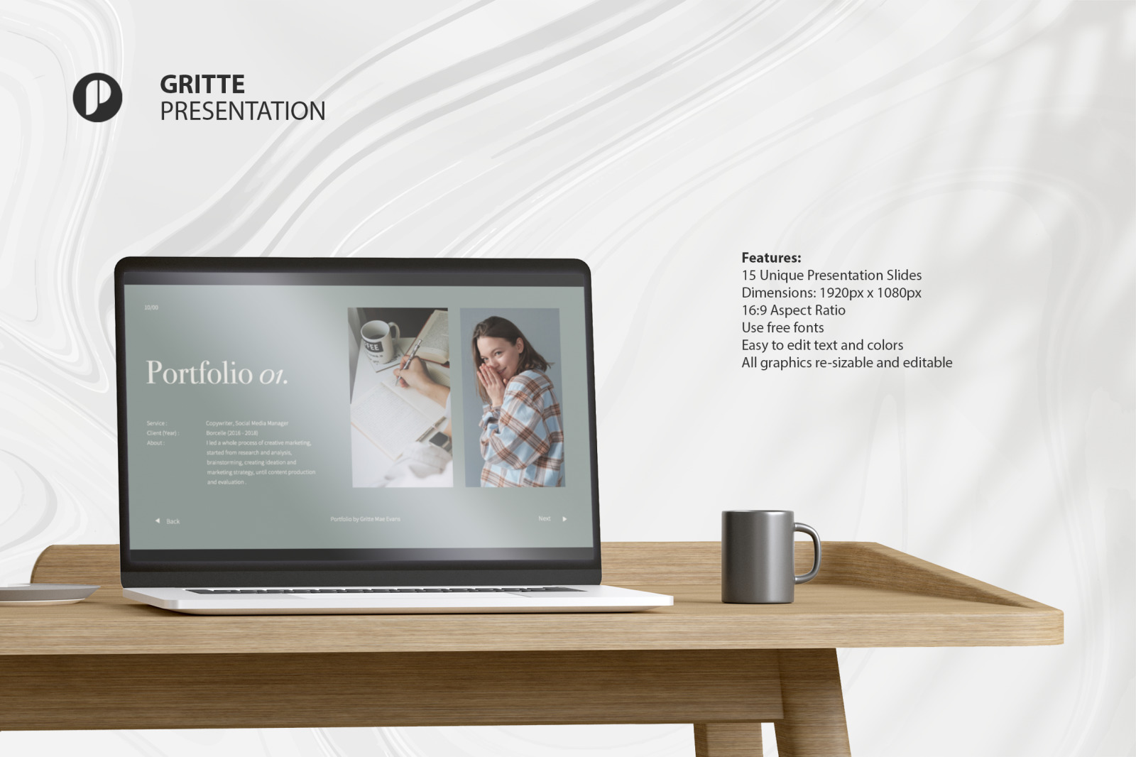 Gritte – White Grey Simple Portfolio Presentation Template Gritte – White Grey Simple Portfolio Presentation Template
