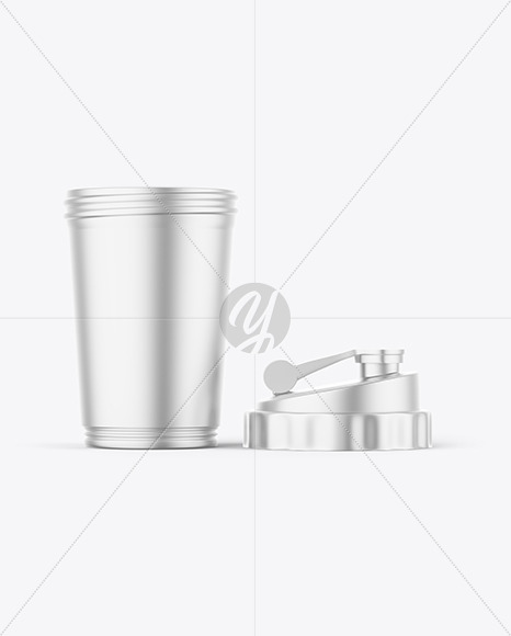 Opened Metallized Shaker Bottle Mockup