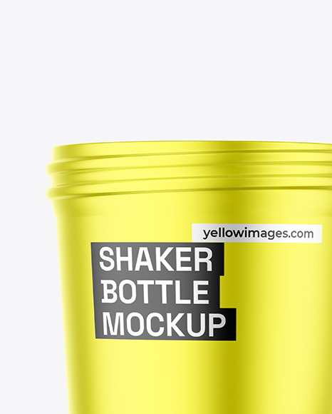 Opened Metallized Shaker Bottle Mockup