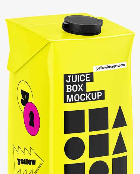 Glossy Juice Box Mockup