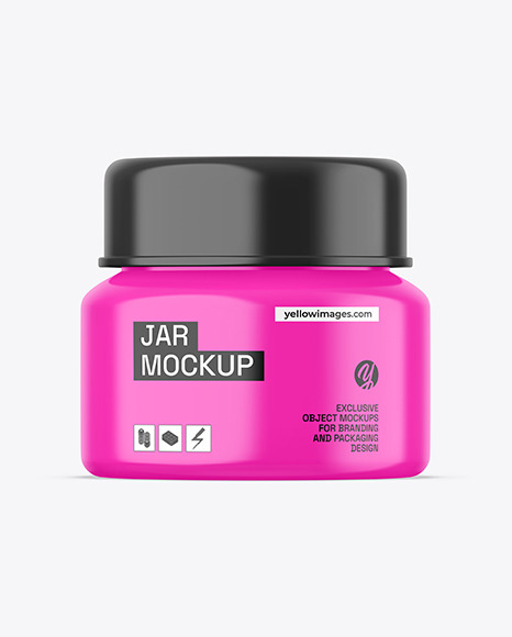 Glossy Cosmetic Jar Mockup