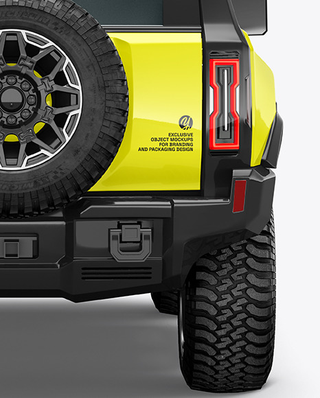 Electric Off-Road SUV Mockup - Back View