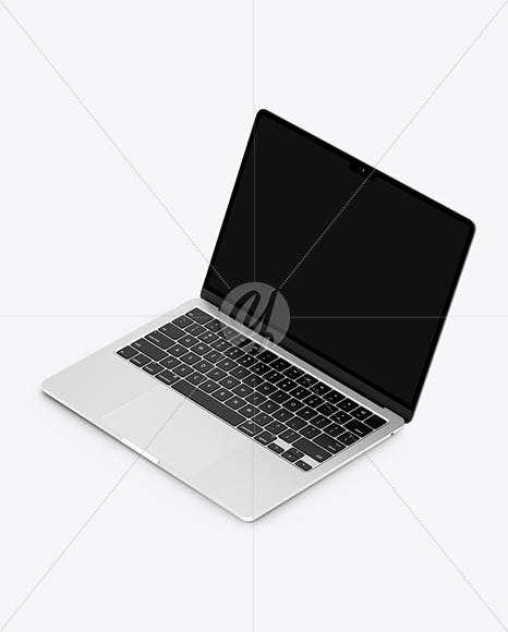 MacBook Air M2 Silver Mockup MacBook Air M2 Silver Mockup