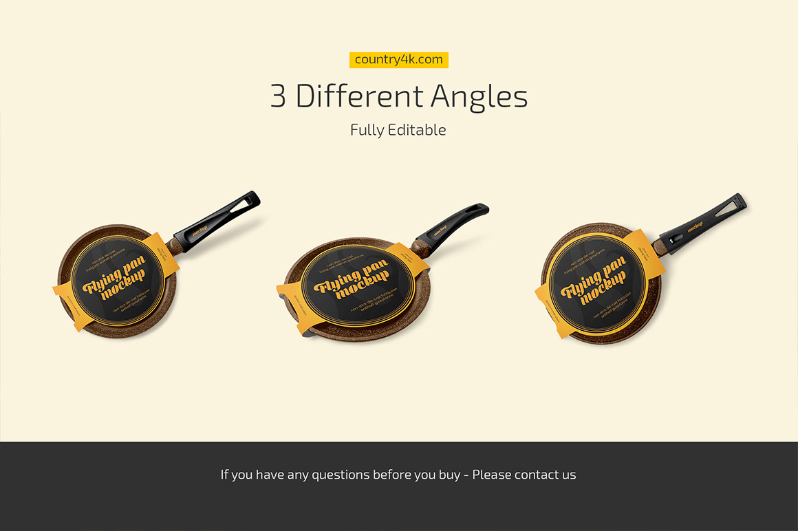 Frying Pan Mockup Set Frying Pan Mockup Set