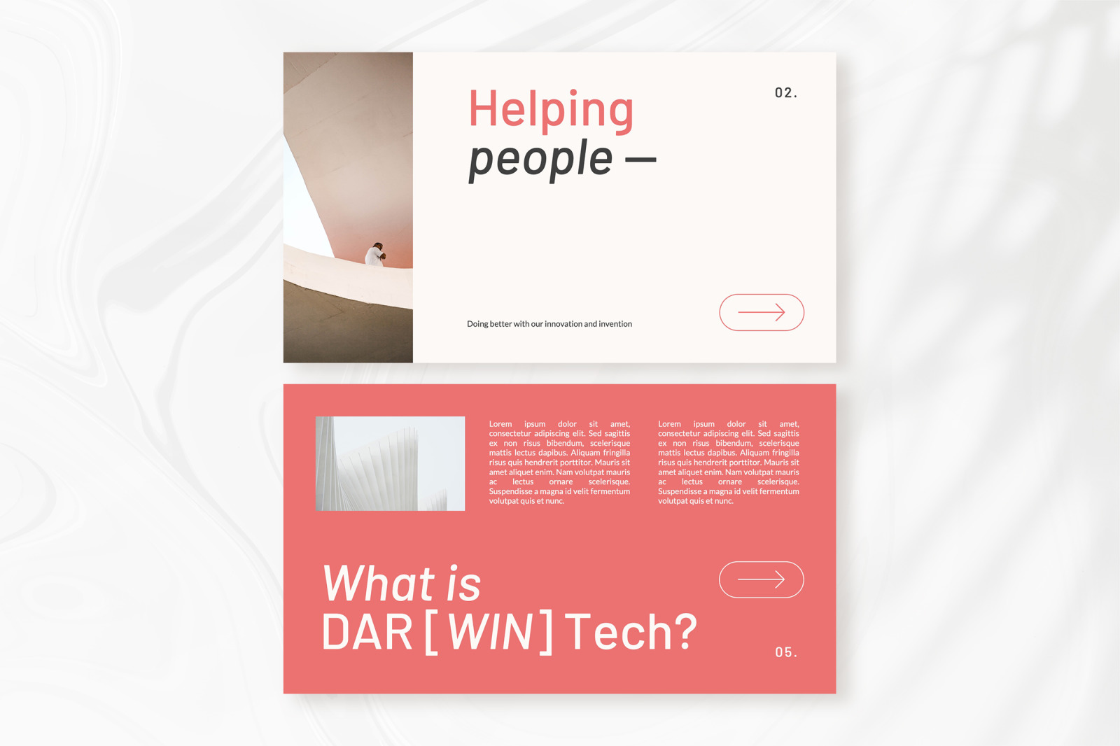 Darwin – White Pink Bold Clean Pitch Deck Presentation Template