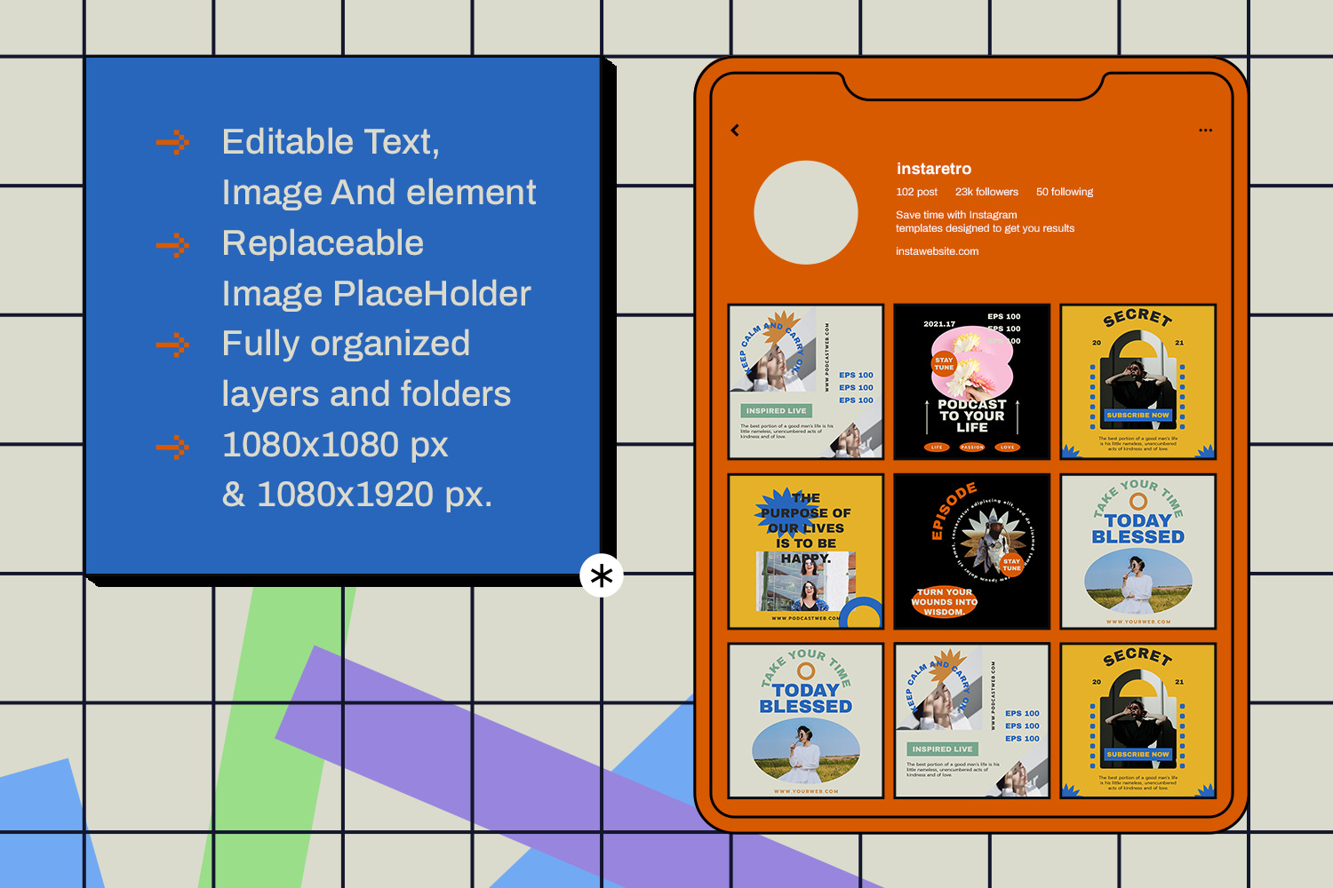Tumeric Retro Instagram Template Tumeric Retro Instagram Template