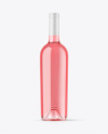 Clear Glass Pink Wine Bottle Mockup