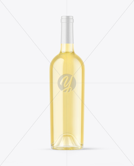 Clear Glass White Wine Bottle Mockup