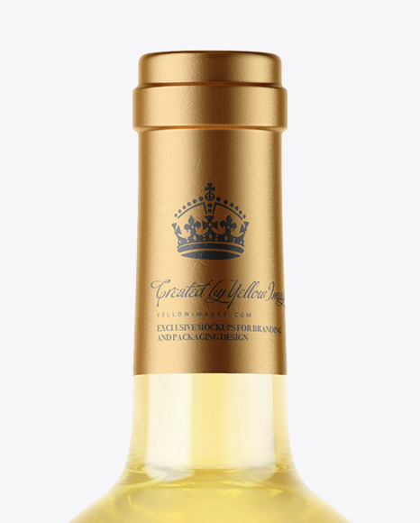 Clear Glass White Wine Bottle Mockup