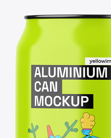 Glossy Drink Can Mockup