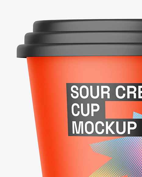 Matte Sour Cream Cup Mockup