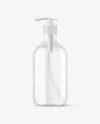 Clear Cosmetic Bottle with Pump Mockup Clear Cosmetic Bottle with Pump Mockup
