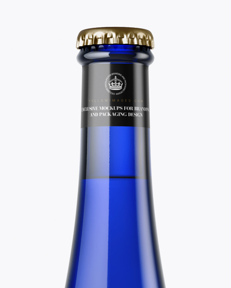 Blue Glass Water Bottle Mockup