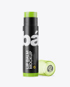 Opened Matte Lip Balm Tube With Transparent Cap Mockup