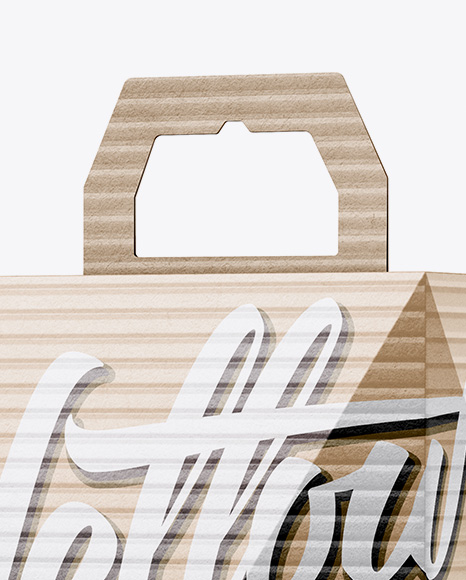 Textured Kraft Square Carton Box Mockup - Half Side View