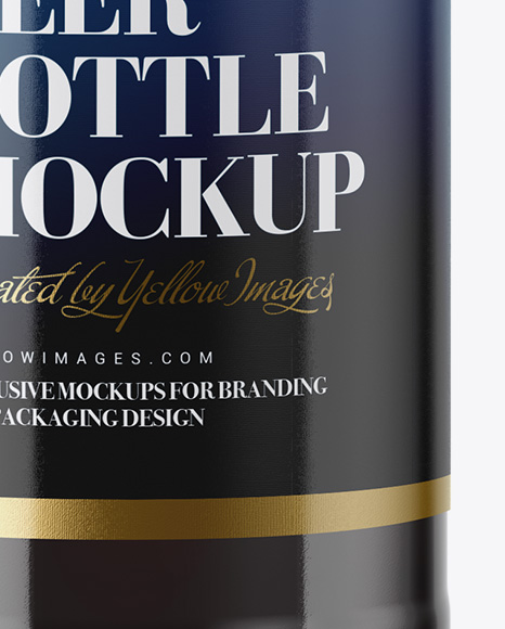 330ml Clear Glass Bottle with Brown Ale Mockup