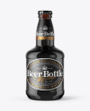 330ml Amber Glass Stout Beer Bottle with Foil Mockup