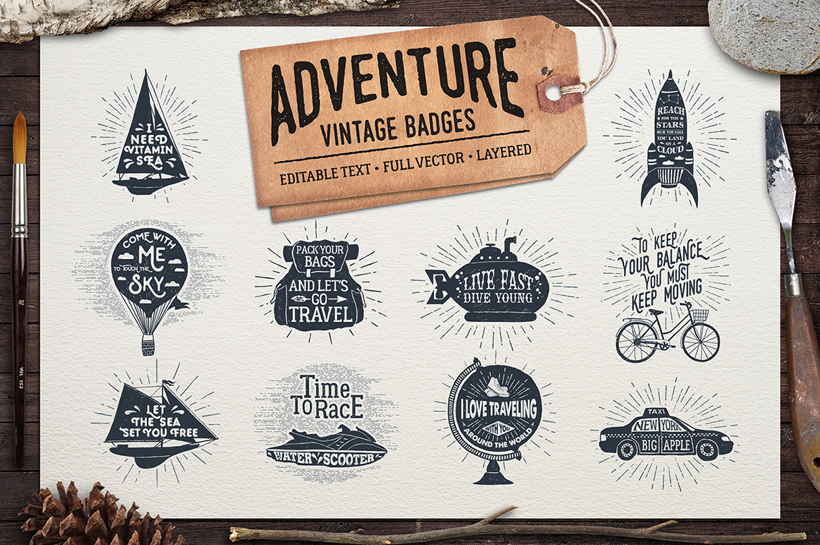 Adventure. Hand Drawn Vintage Badges (part 2) Adventure. Hand Drawn Vintage Badges (part 2)