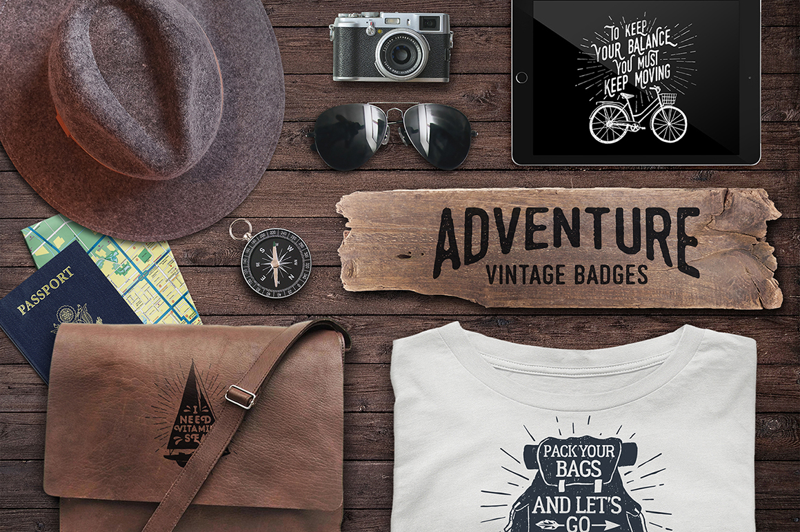 Adventure. Hand Drawn Vintage Badges (part 2)