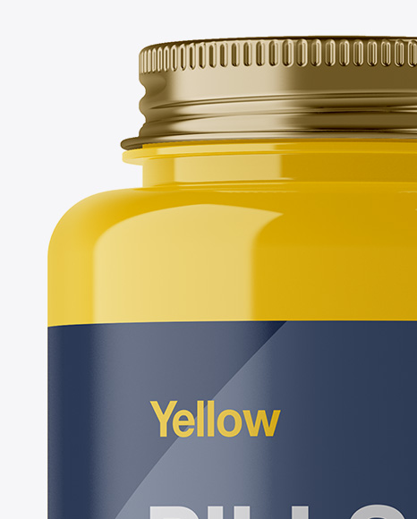 Glossy Plastic Bottle With Pills Mockup