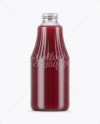 Clear Glass Berry Juice Bottle Mockup