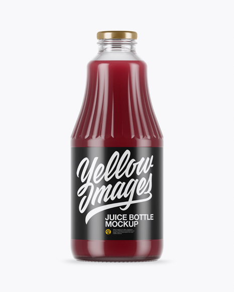 Clear Glass Berry Juice Bottle Mockup