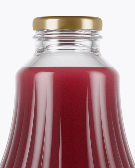 Clear Glass Berry Juice Bottle Mockup