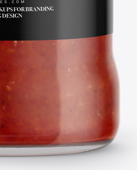 700g Glass Jar with Red Sauce Mockup - Free Download Images High