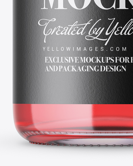 Clear Glass Pink Wine Bottle Mockup